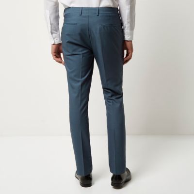 Blue slim suit trousers